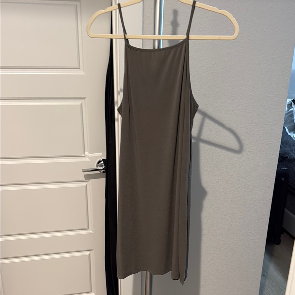 BCBGeneration Green Slip Dress Spaghetti Strap Sleeveless